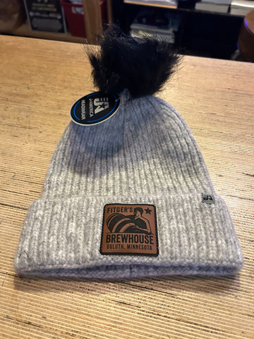 Brewhouse Knit Hat w/Pom (white or grey) 40%off (WINTER CLEARANCE)
