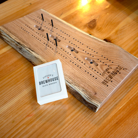 Reclaimed Wood Brewhouse Branded Cribbage Board