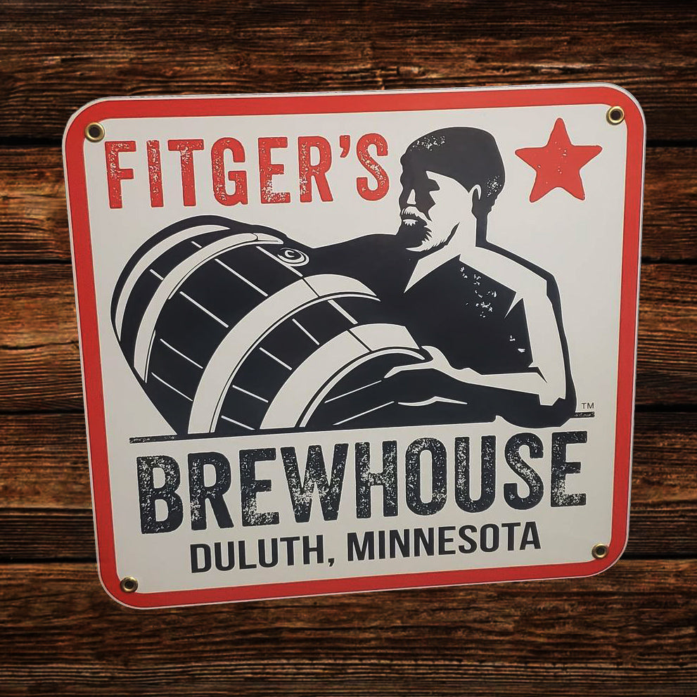 New Fitger's Brewhouse Sign - tin (kegman logo)
