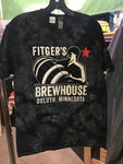 Black Tie Dye T-Shirt with Fitgers Kegman logo on the front