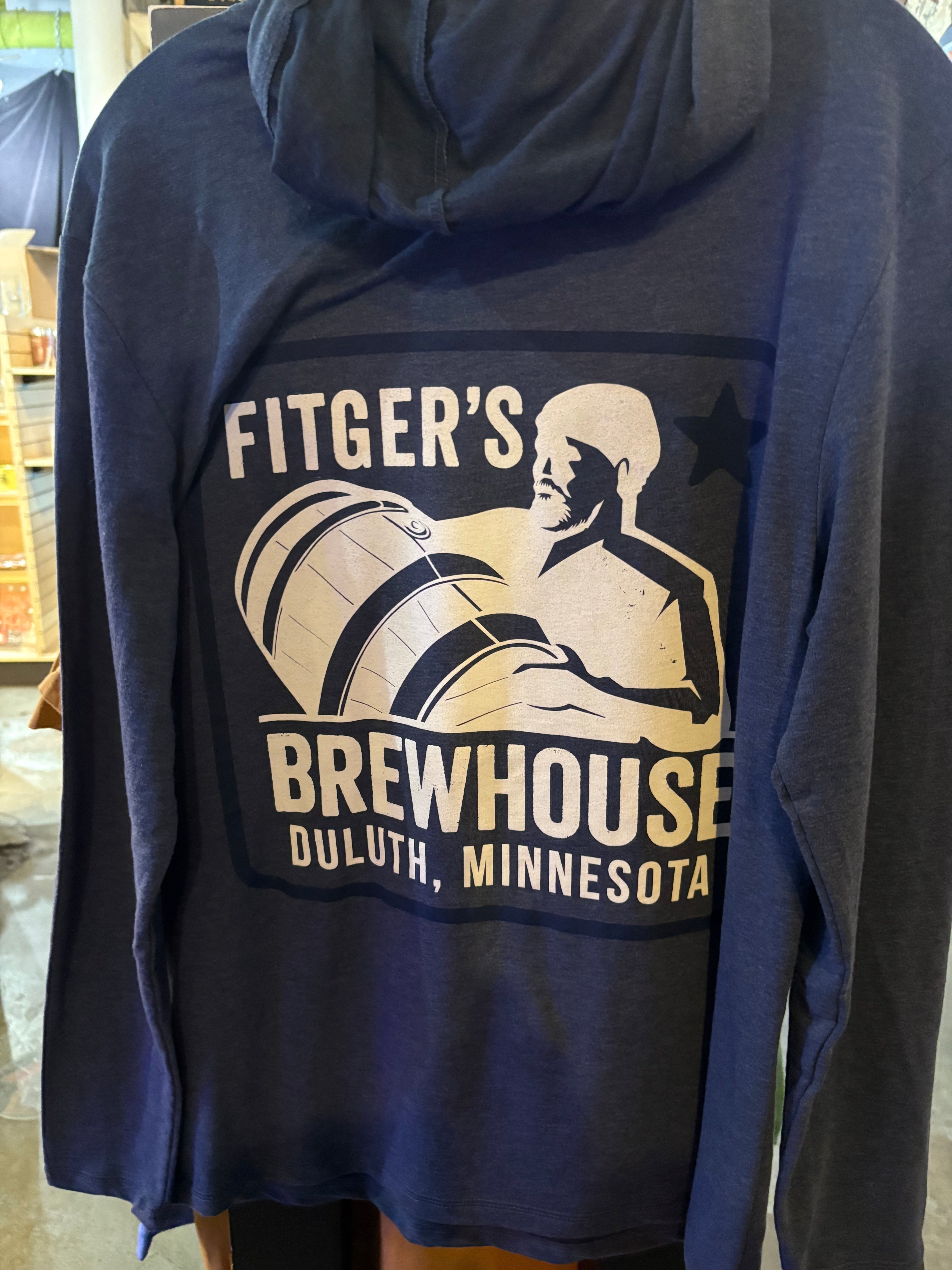 NEW Brewhouse  Lightweight Hoodie- indigo with kegman on back