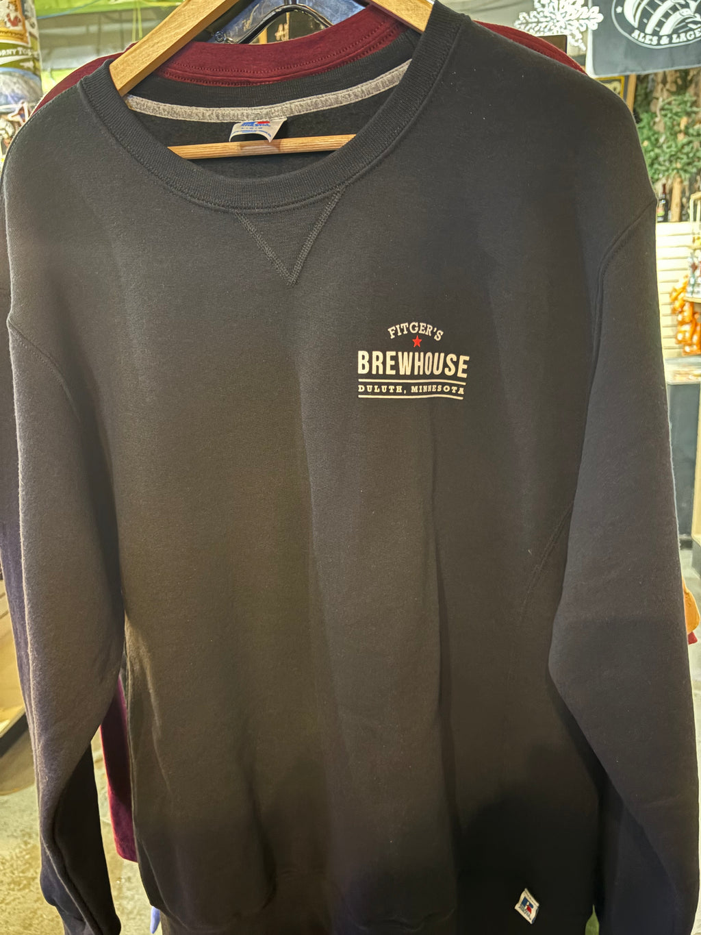 New black Crew Sweatshirt with big kegman on back