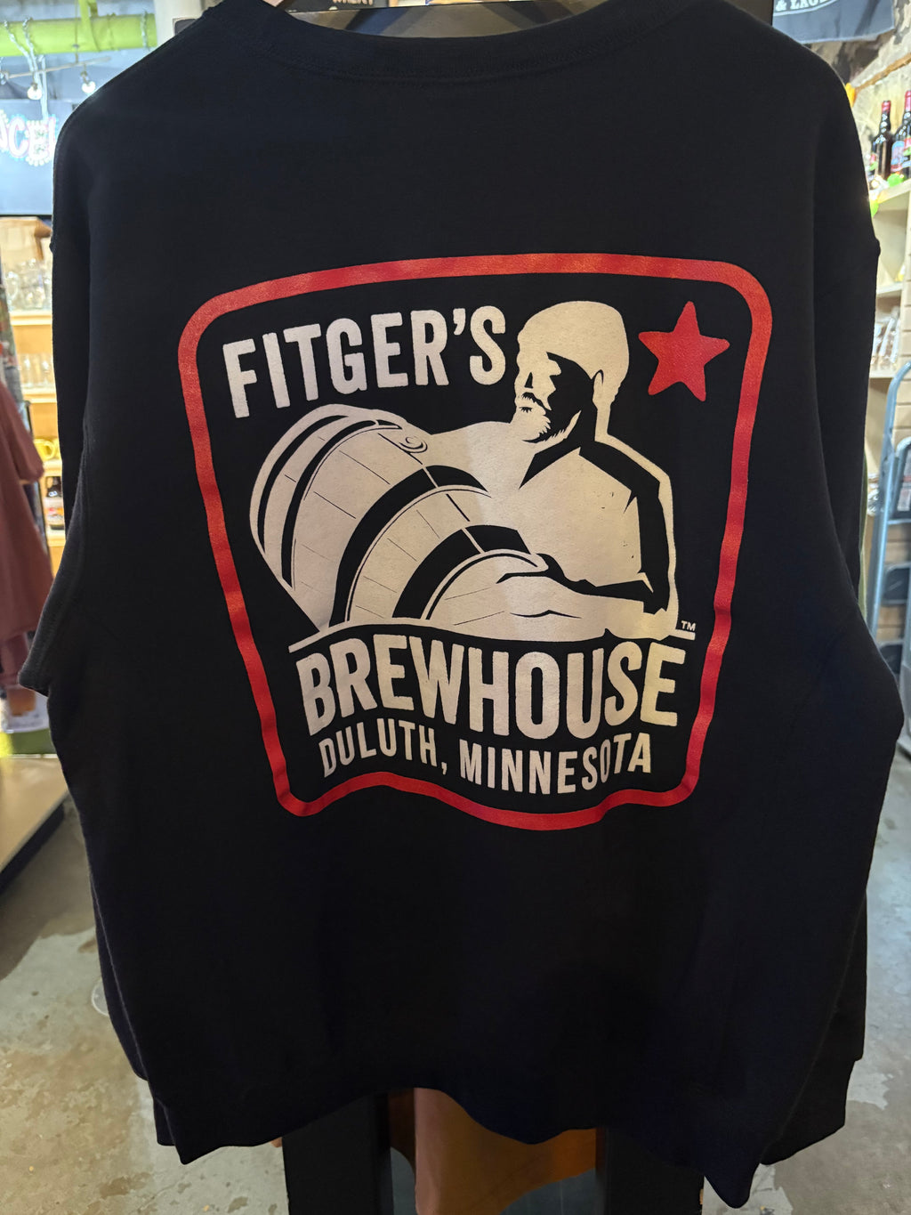 New black Crew Sweatshirt with big kegman on back