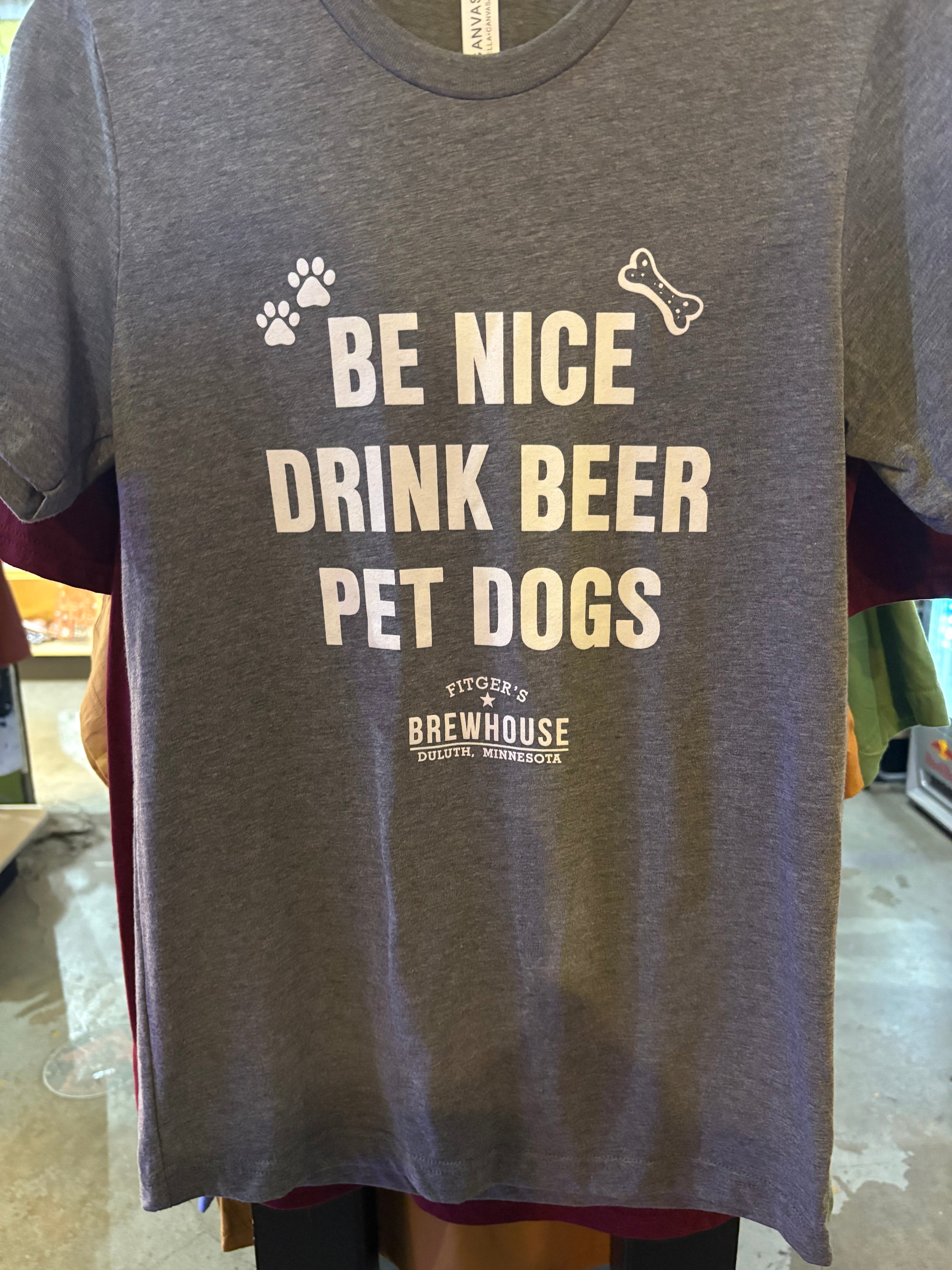 NEW Drink Beer Pet Dogs  grey shirt