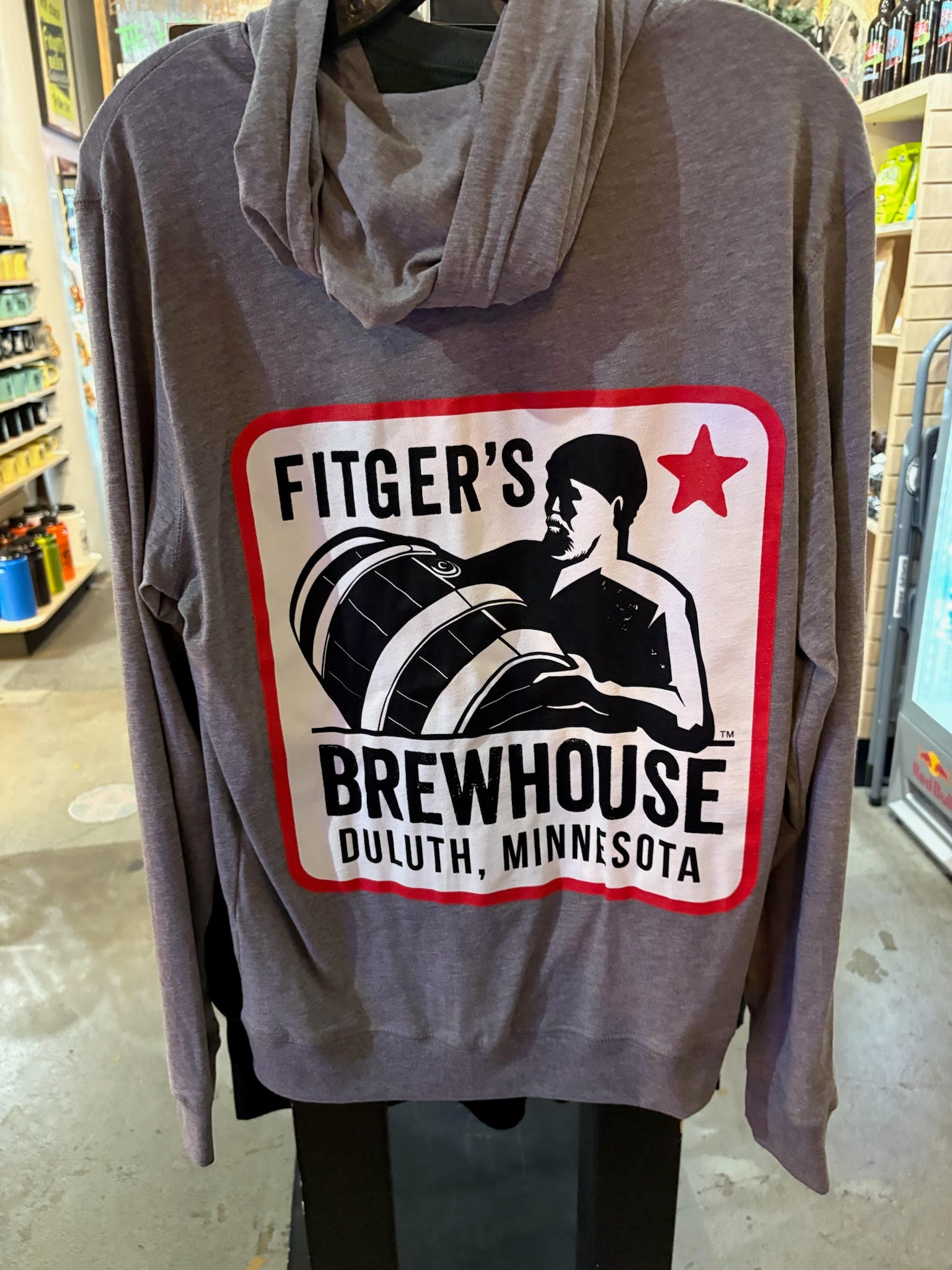 NEW GREY zip up hoodie with Huge Kegman logo on back