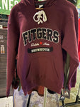 New Heavy-Weight Hockey-Lace Hooded Sweatshirt- maroon