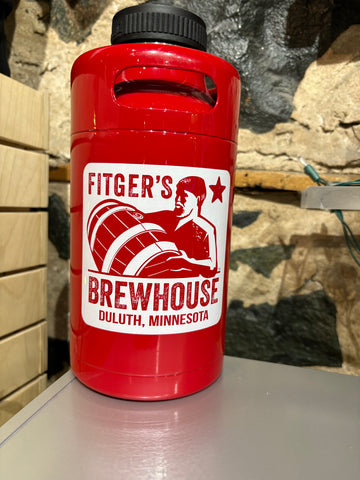 Stainless Steel Growlers (64oz) RED