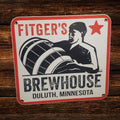 New Fitger's Brewhouse Sign - tin (kegman logo)